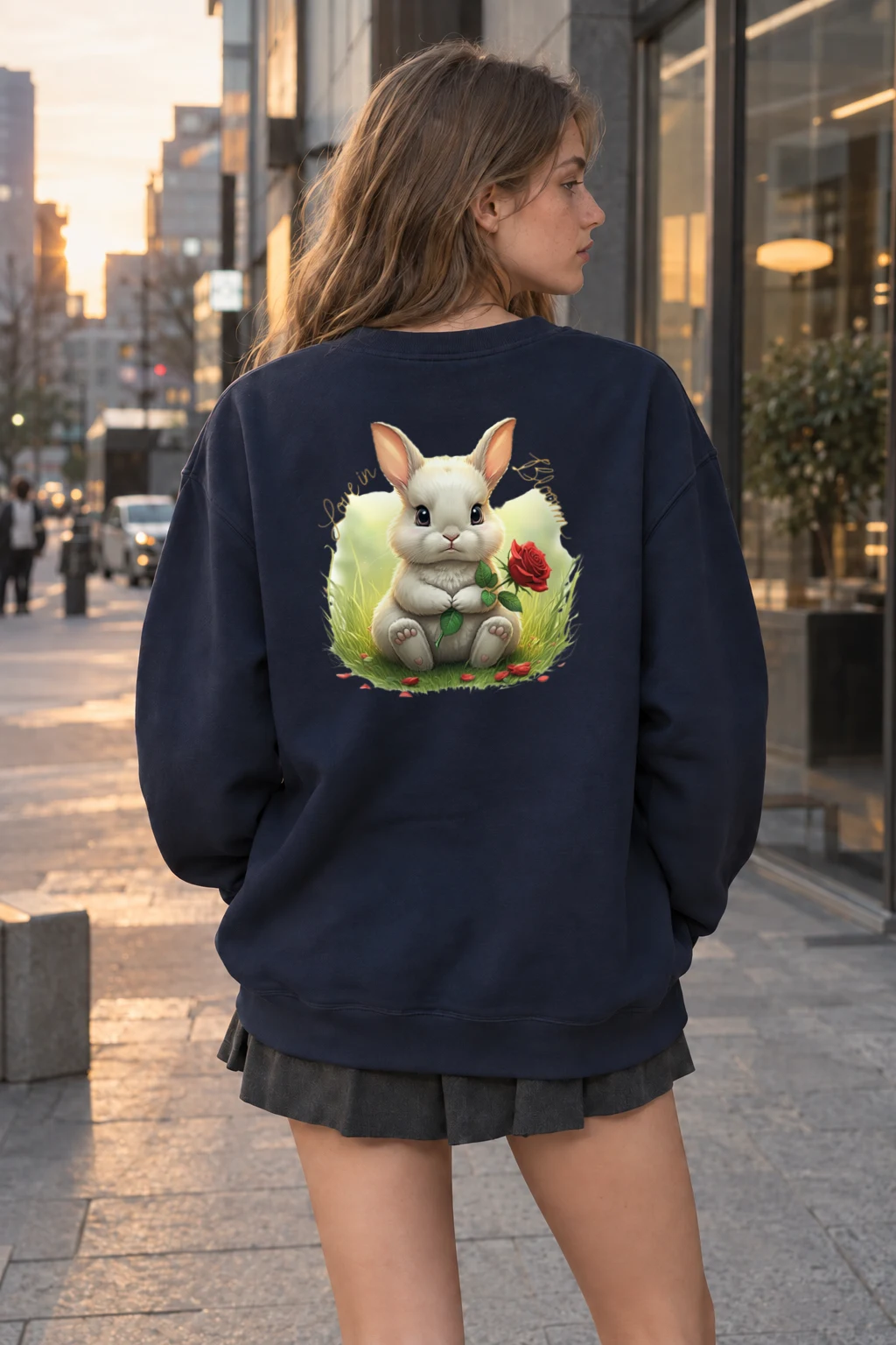 "Love In Bloom" Heavy Blend Unisex Crewneck Sweatshirt | Gildan 18000