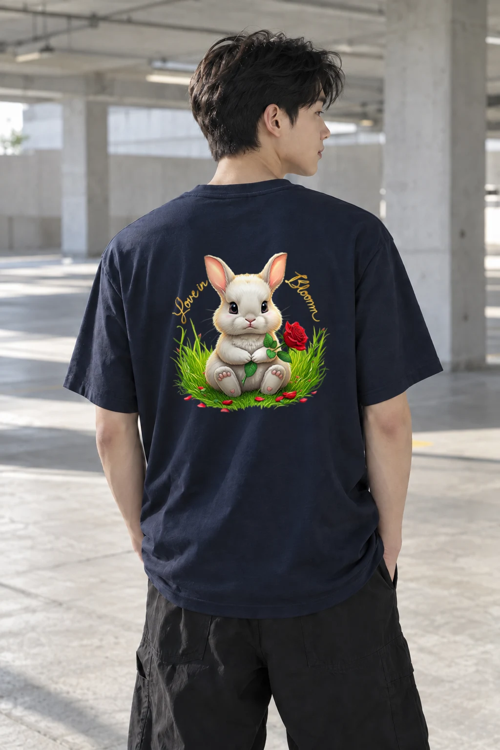 "Love In Bloom" Heavyweight Unisex Crewneck T-shirt | Gildan 5000