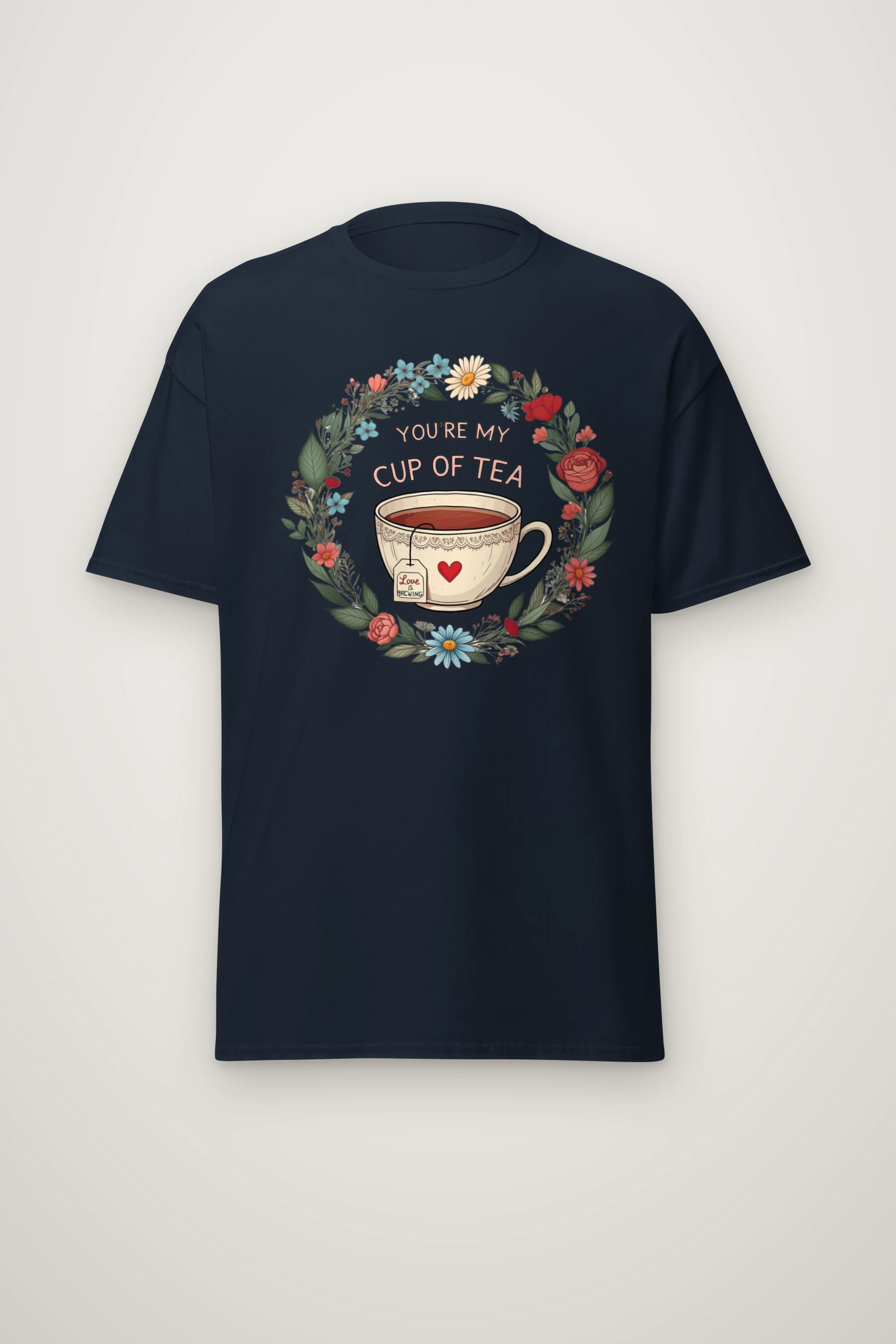 "Love Is Brewing" Heavyweight Unisex Crewneck T-shirt