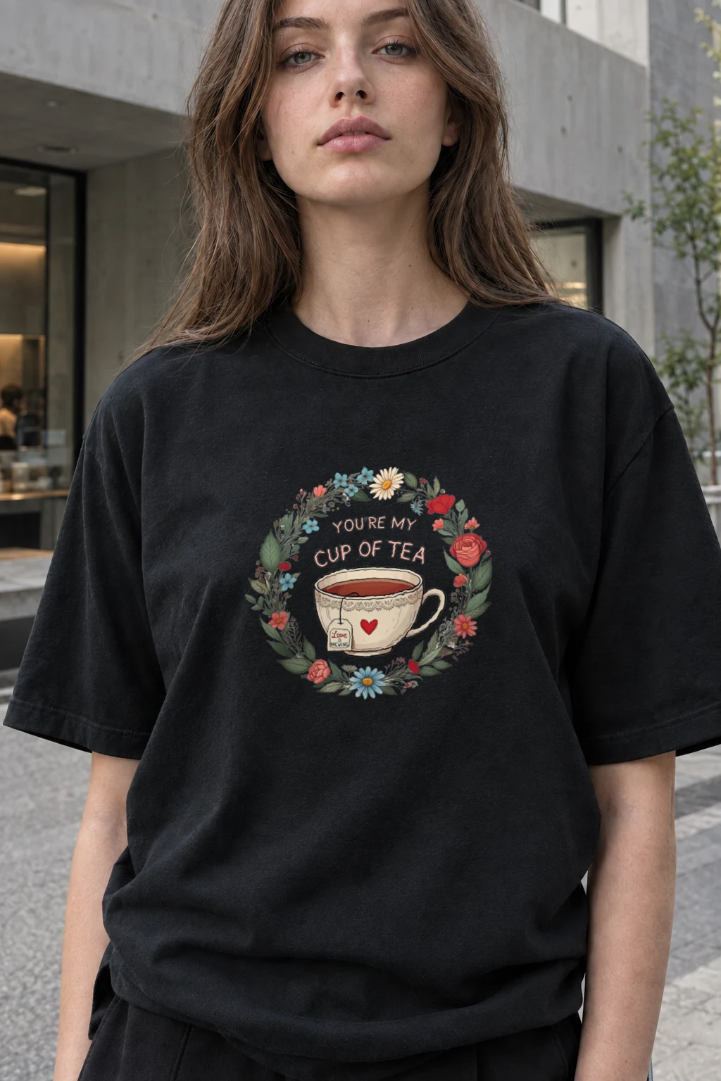 "Love Is Brewing" Heavyweight Unisex Crewneck T-shirt | Gildan 5000