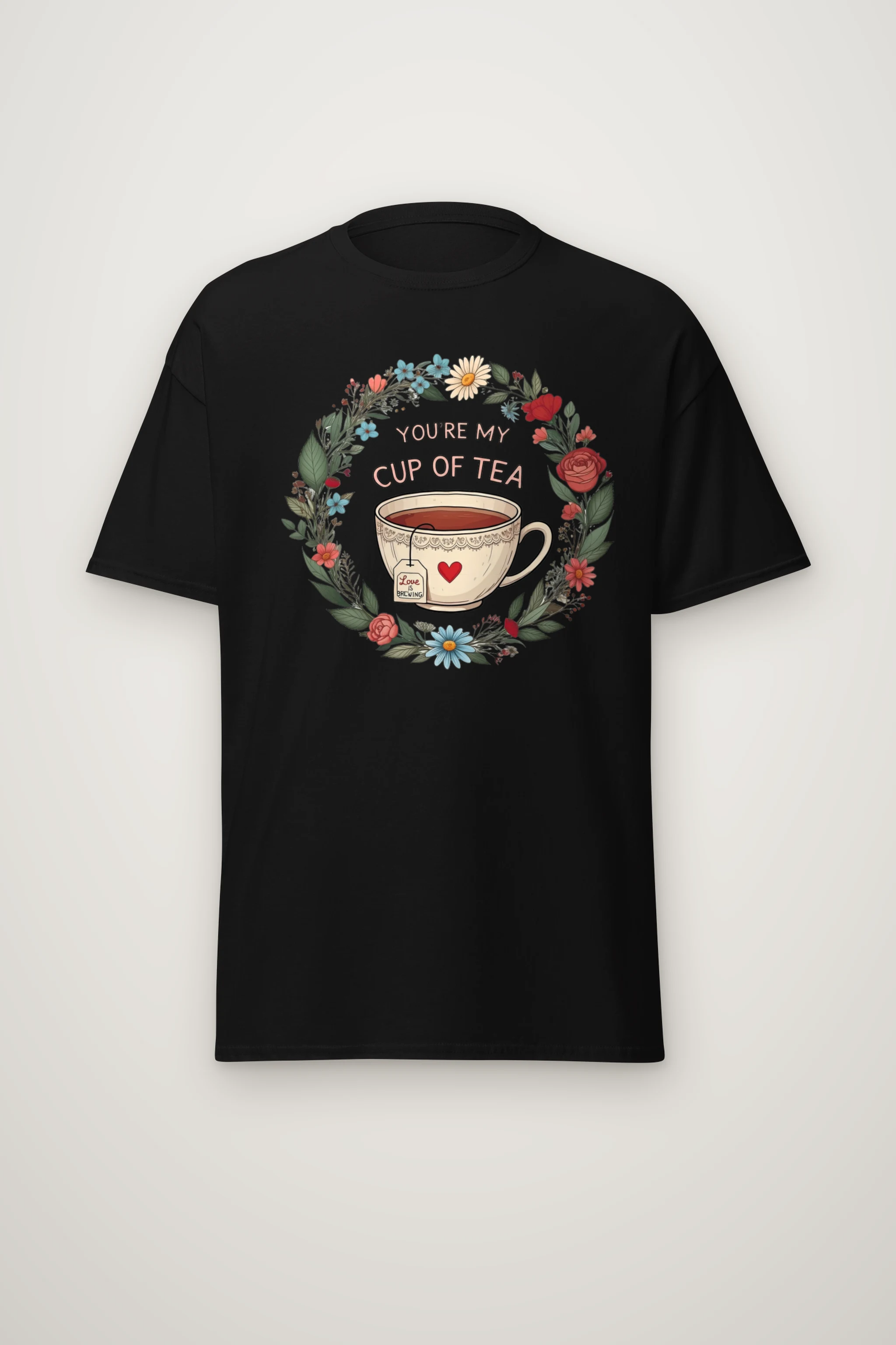"Love Is Brewing" Heavyweight Unisex Crewneck T-shirt
