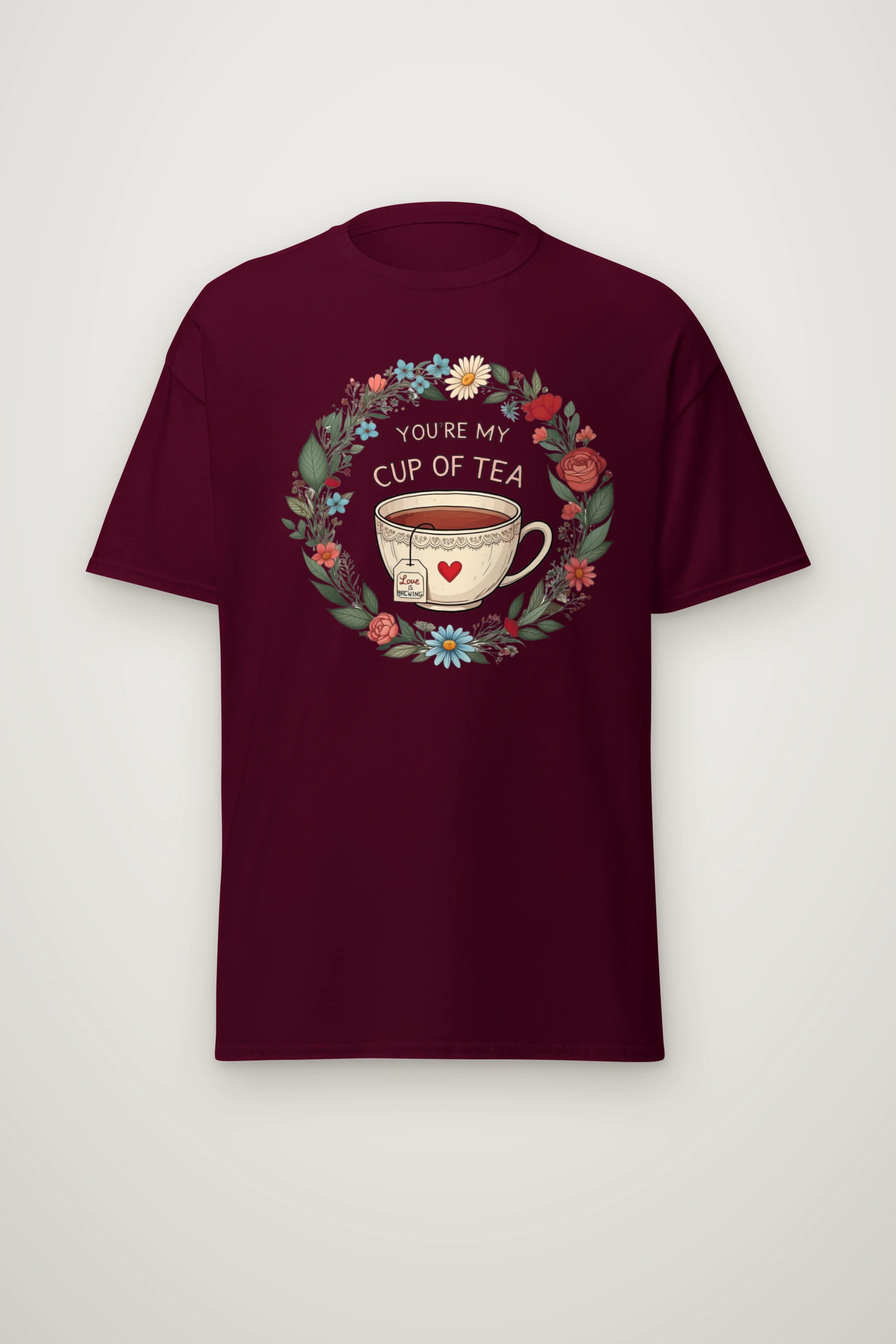 "Love Is Brewing" Heavyweight Unisex Crewneck T-shirt