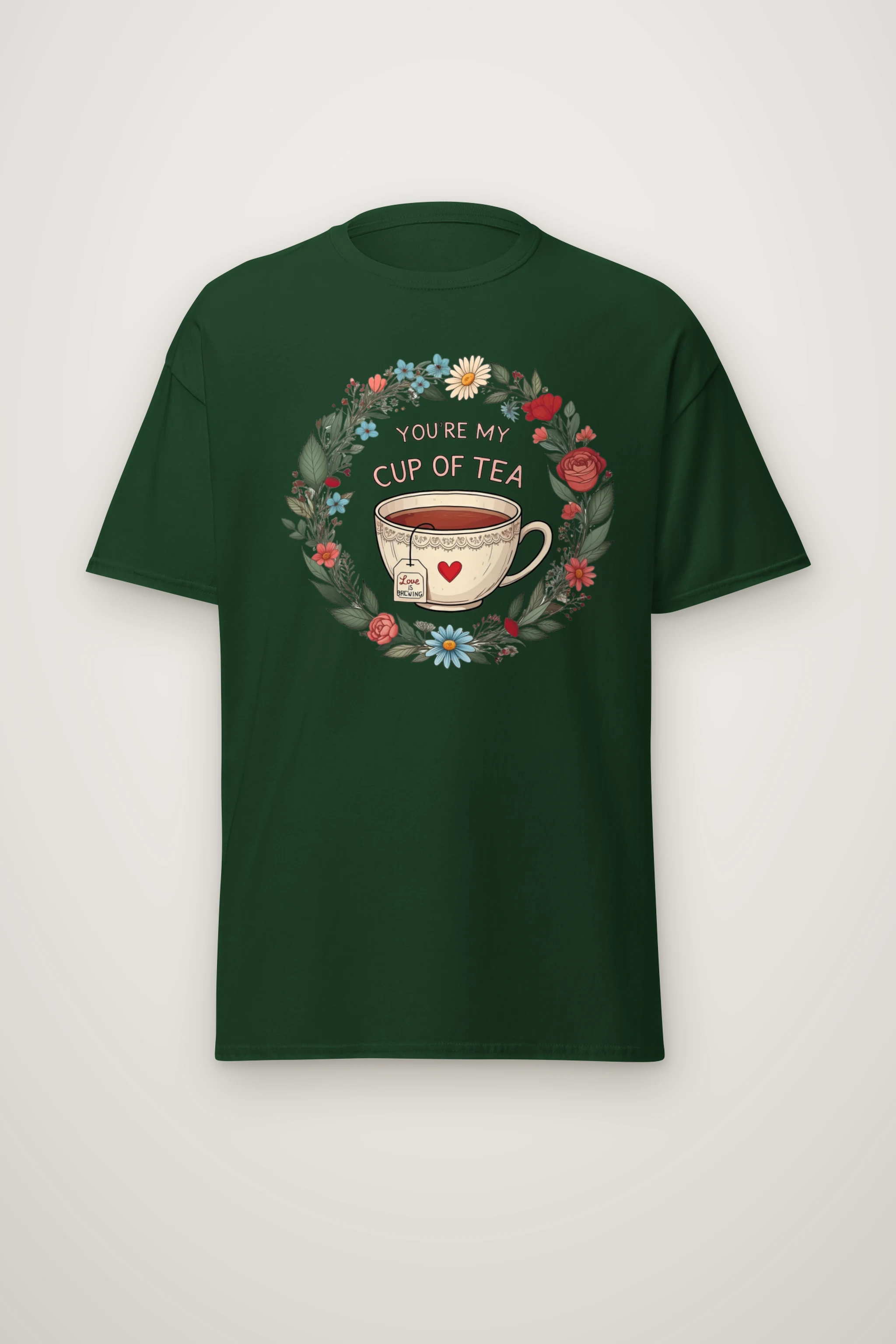 "Love Is Brewing" Heavyweight Unisex Crewneck T-shirt