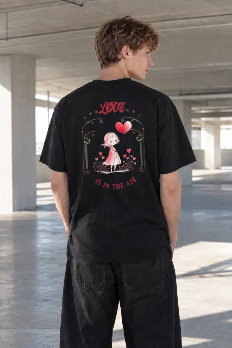 “Love Is In The Air” Heavyweight Unisex Crewneck T-shirt | Gildan 5000