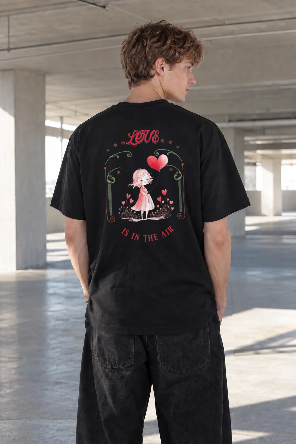 "Love Is In The Air" Heavyweight Unisex Crewneck T-shirt | Gildan 5000
