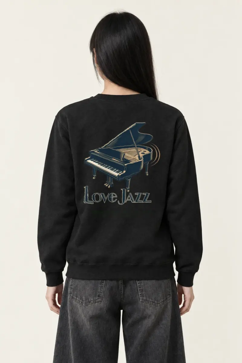 "Love Jazz Piano" Heavy Blend Unisex Crewneck Sweatshirt