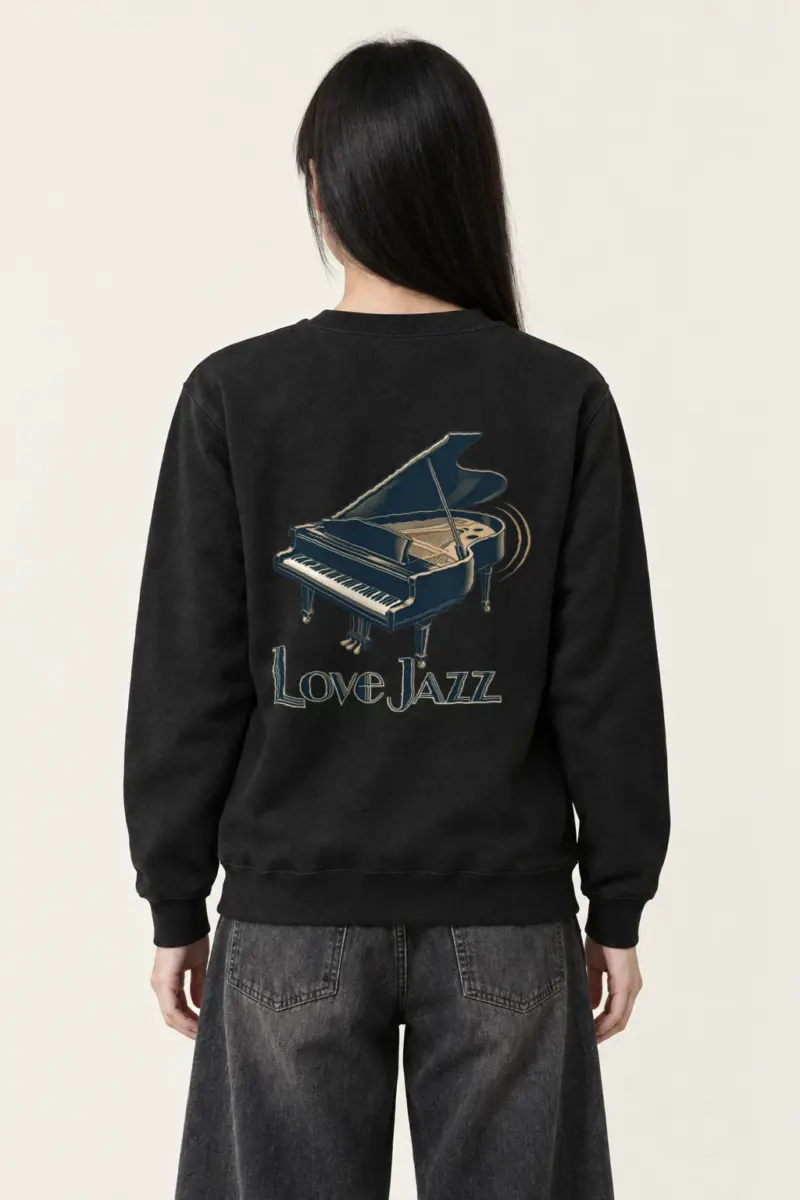 "Love Jazz Piano" Heavy Blend Unisex Crewneck Sweatshirt