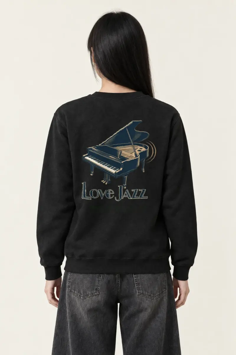 "Love Jazz Piano" Heavy Blend Unisex Crewneck Sweatshirt