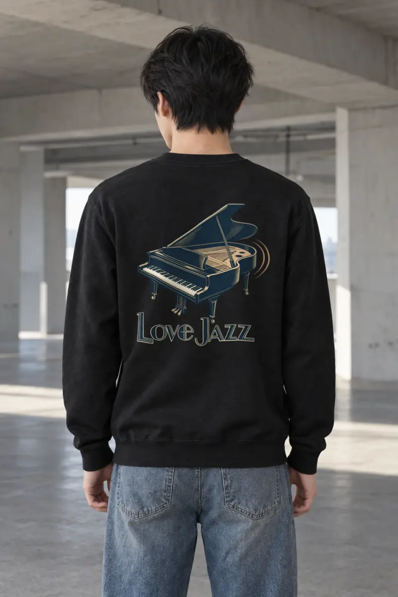 "Love Jazz Piano" Heavy Blend Unisex Crewneck Sweatshirt