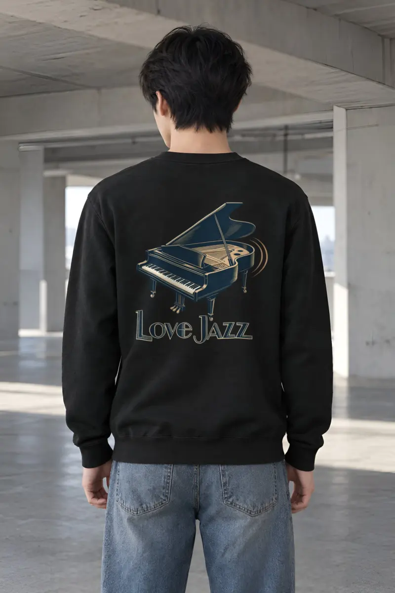 "Love Jazz Piano" Heavy Blend Unisex Crewneck Sweatshirt