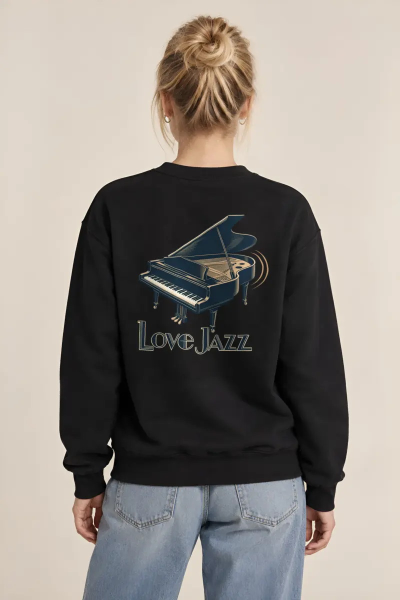 "Love Jazz Piano" Heavy Blend Unisex Crewneck Sweatshirt