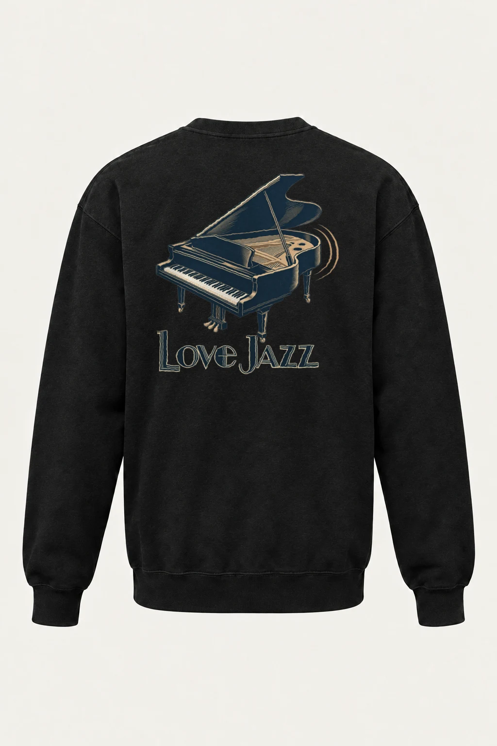 "Love Jazz Piano" Heavy Blend Unisex Crewneck Sweatshirt | Gildan 18000