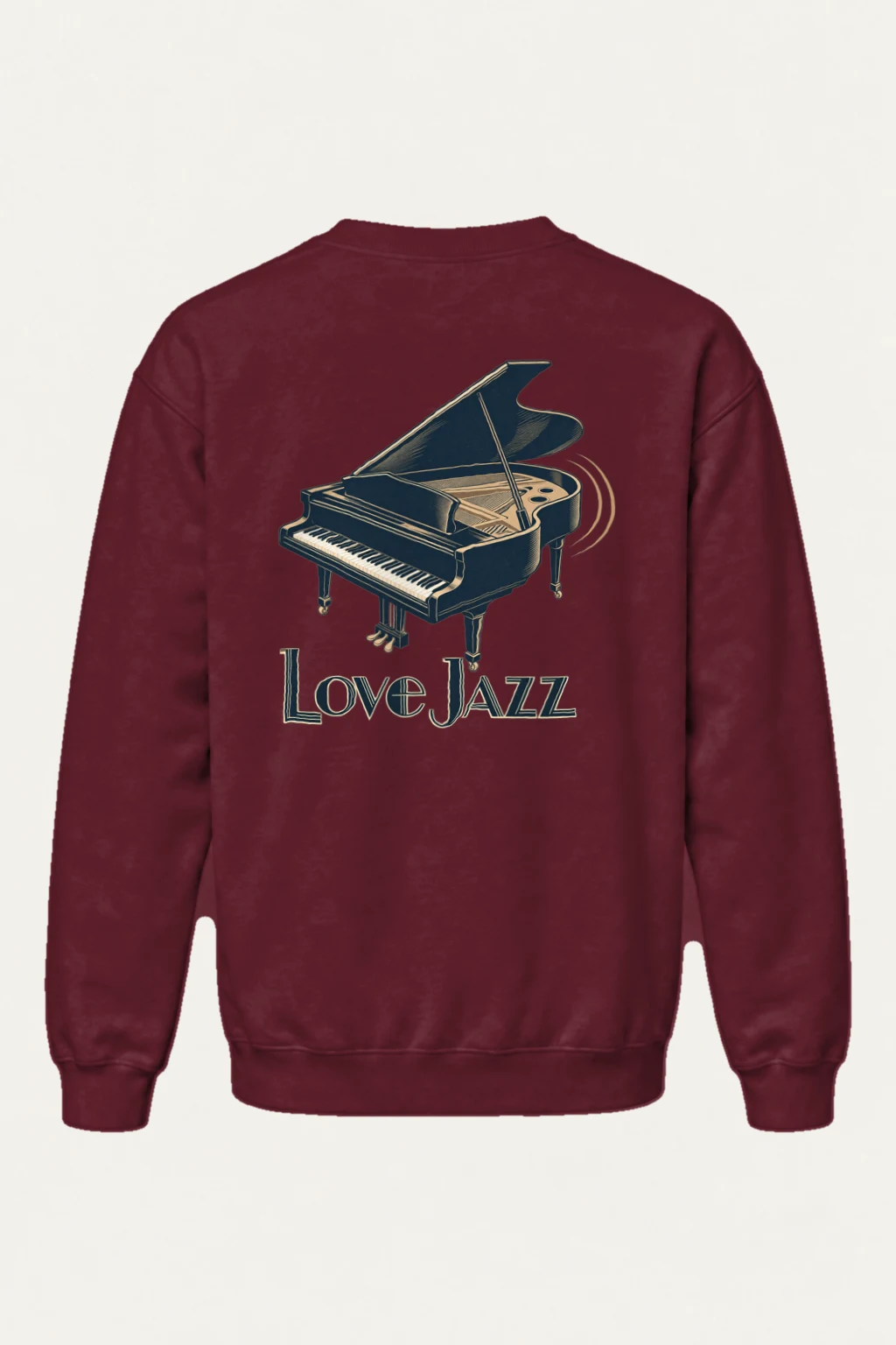 "Love Jazz Piano" Heavy Blend Unisex Crewneck Sweatshirt | Gildan 18000