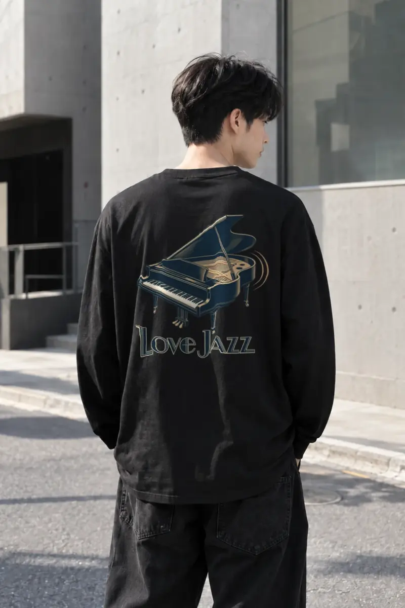 "Love Jazz Piano" Unisex Longsleeve T-shirt | Gildan 2400