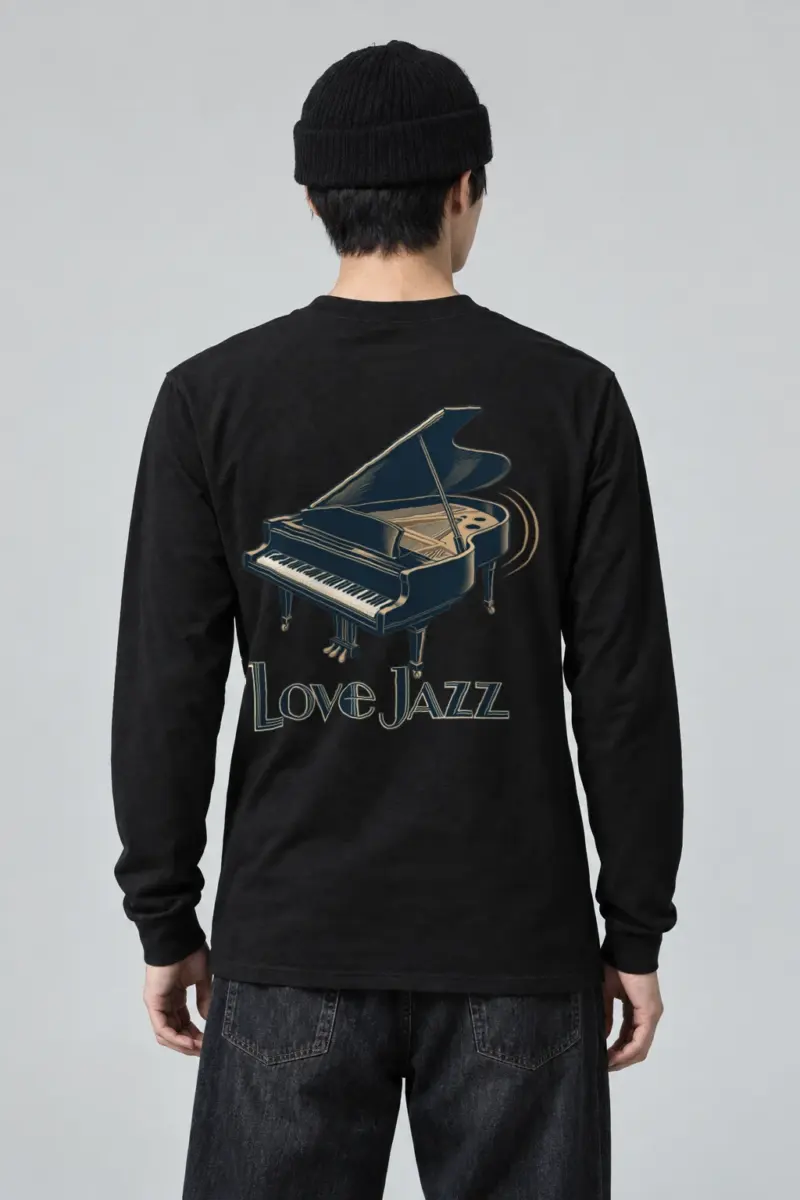 "Love Jazz Piano" Unisex Longsleeve T-shirt | Gildan 2400