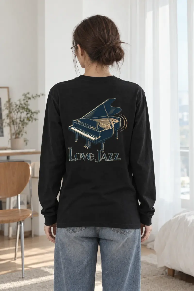 "Love Jazz Piano" Unisex Longsleeve T-shirt
