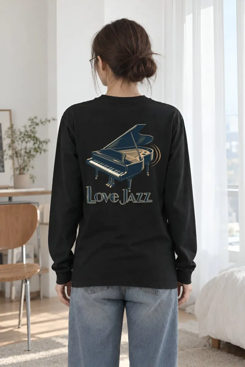 "Love Jazz Piano" Unisex Longsleeve T-shirt