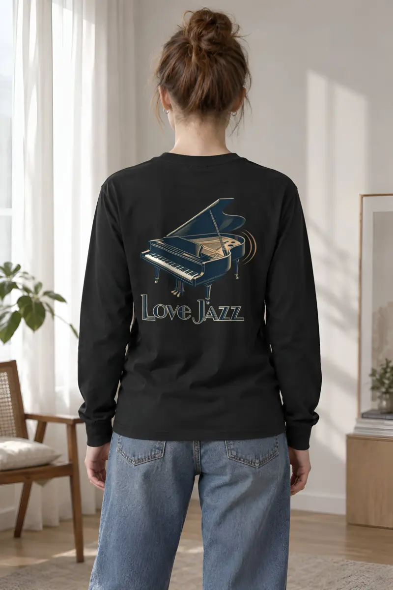 "Love Jazz Piano" Unisex Longsleeve T-shirt
