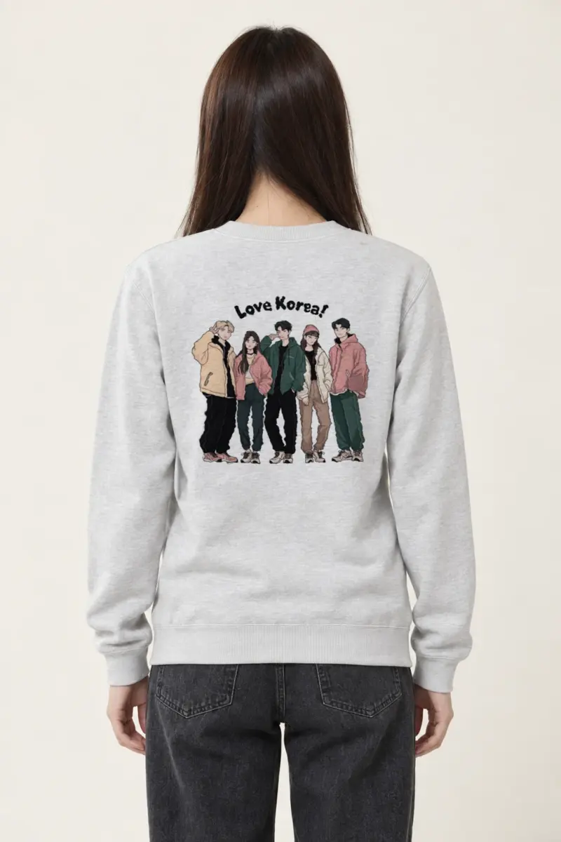 "Love Korea Crew" Heavy Blend Unisex Crewneck Sweatshirt