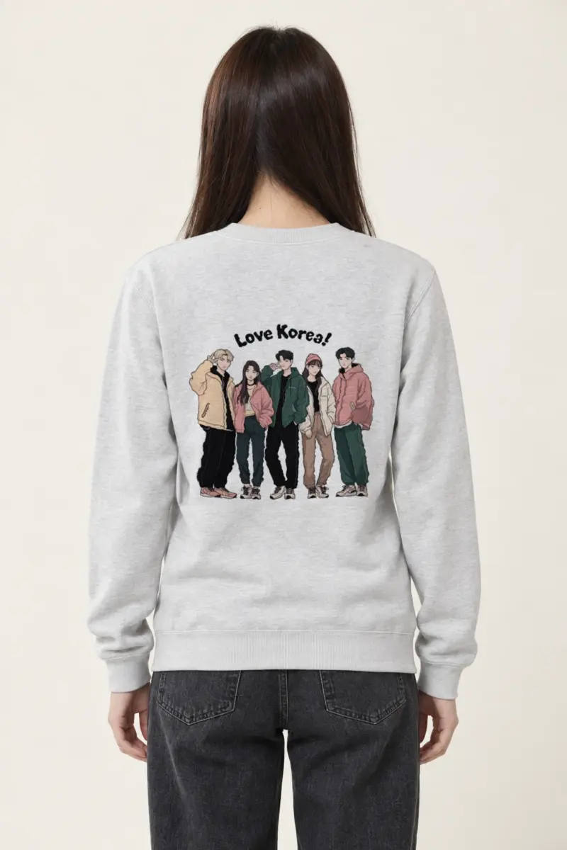 "Love Korea Crew" Heavy Blend Unisex Crewneck Sweatshirt