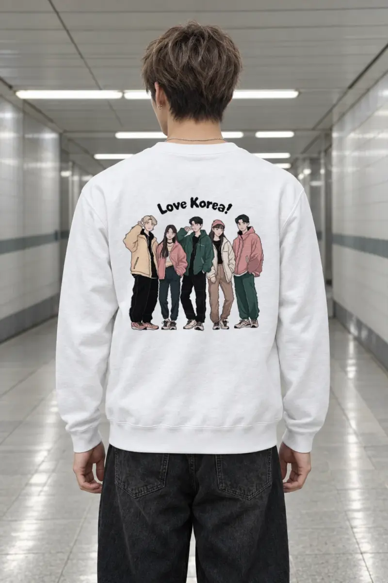 "Love Korea Crew" Heavy Blend Unisex Crewneck Sweatshirt