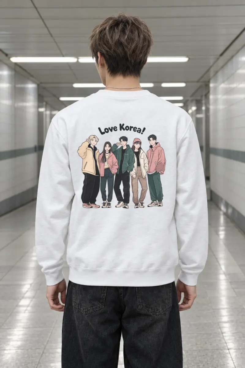 "Love Korea Crew" Heavy Blend Unisex Crewneck Sweatshirt
