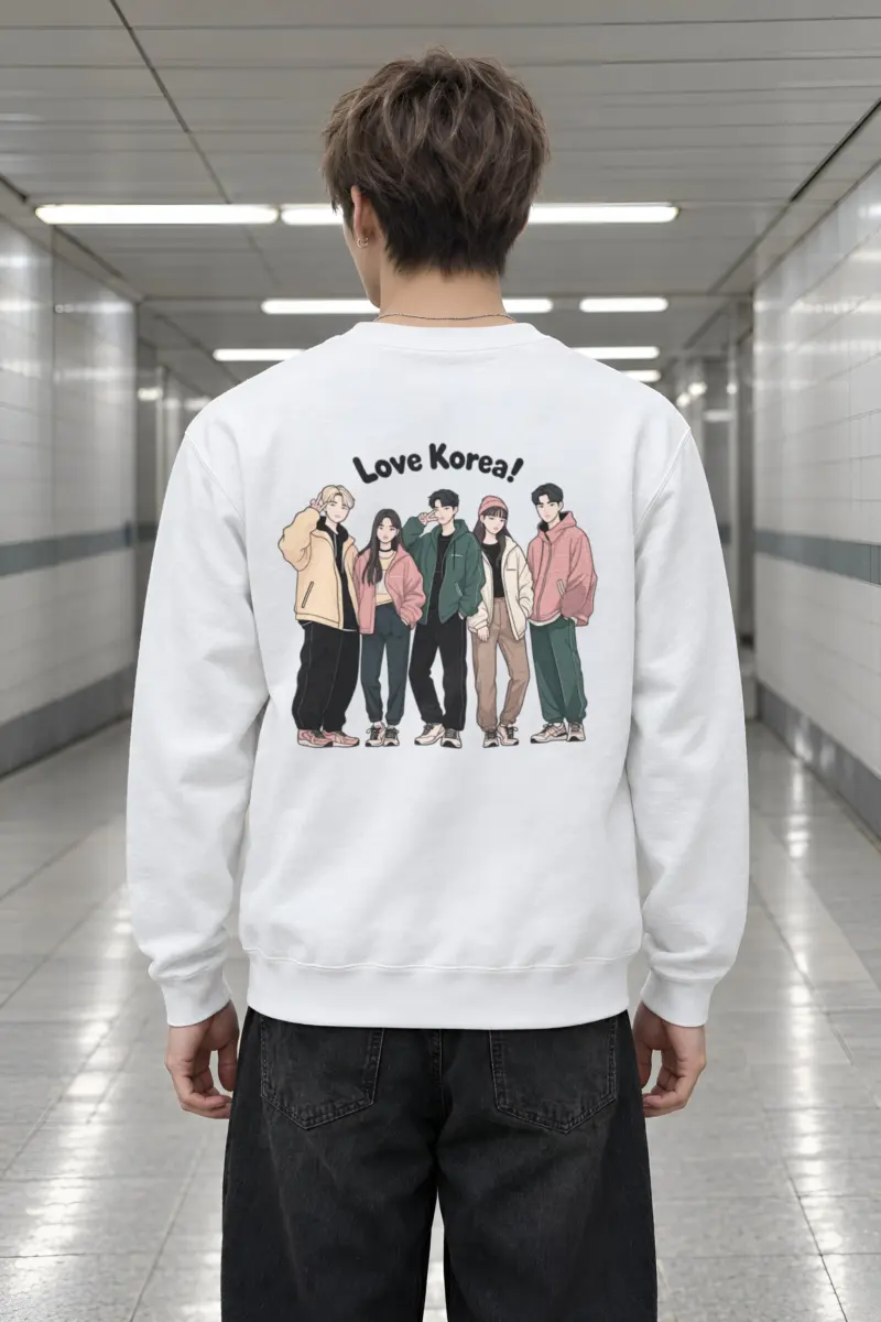 "Love Korea Crew" Heavy Blend Unisex Crewneck Sweatshirt