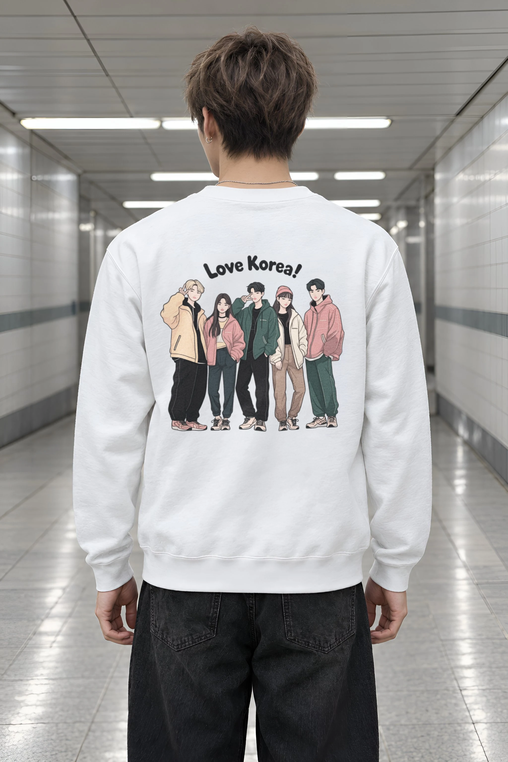 "Love Korea Crew" Heavy Blend Unisex Crewneck Sweatshirt
