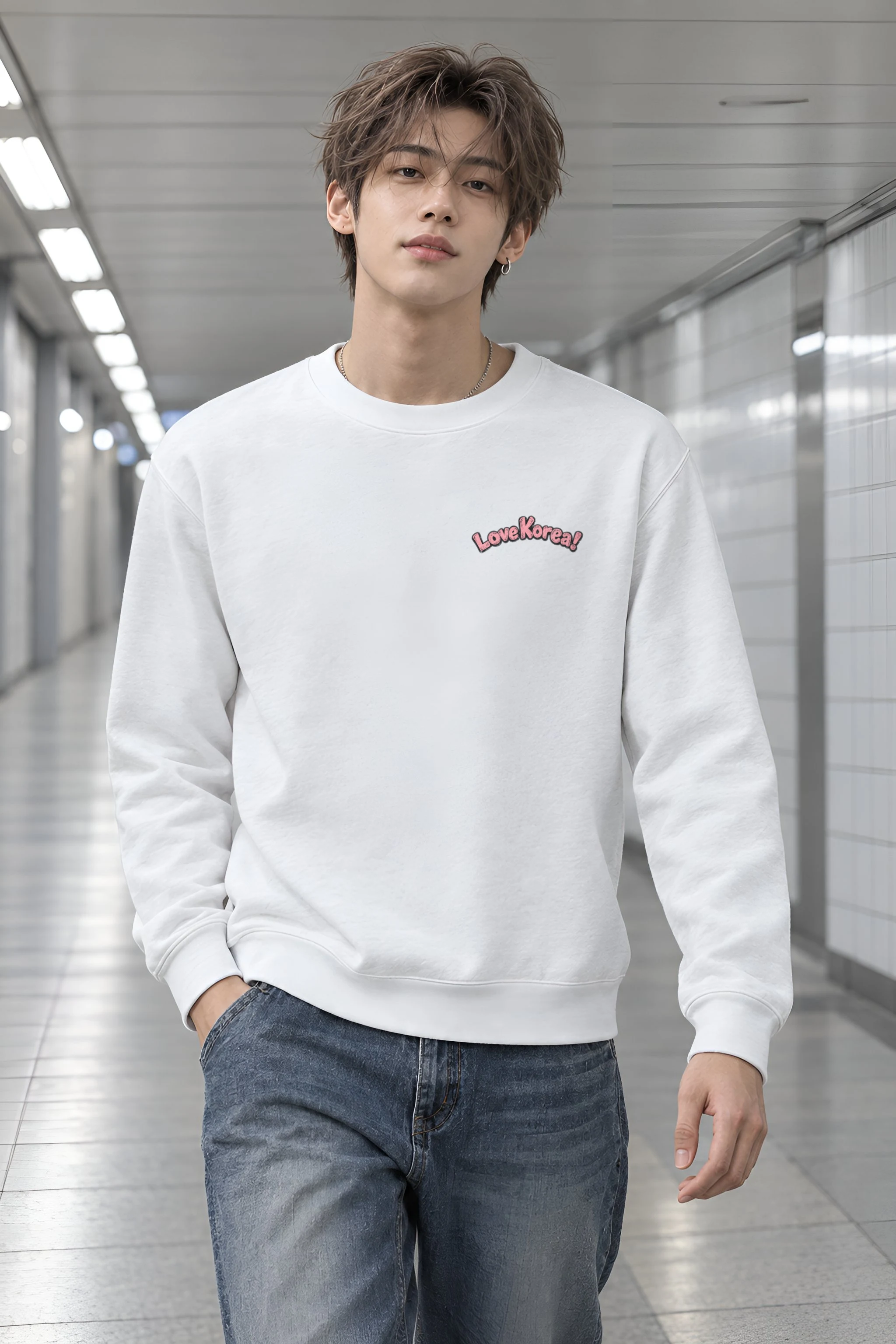 "Love Korea Crew" Heavy Blend Unisex Crewneck Sweatshirt