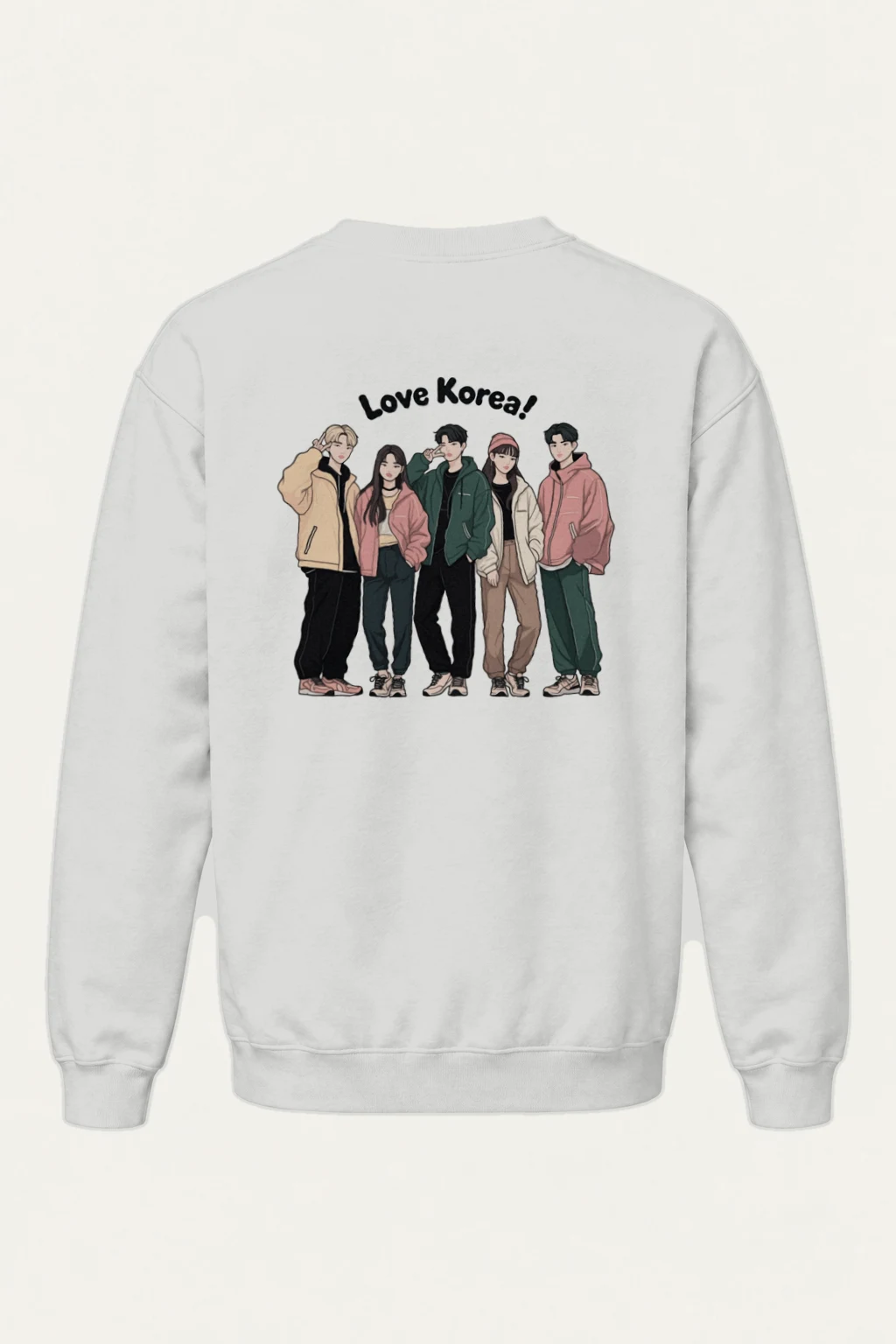 "Love Korea Crew" Heavy Blend Unisex Crewneck Sweatshirt | Gildan 18000