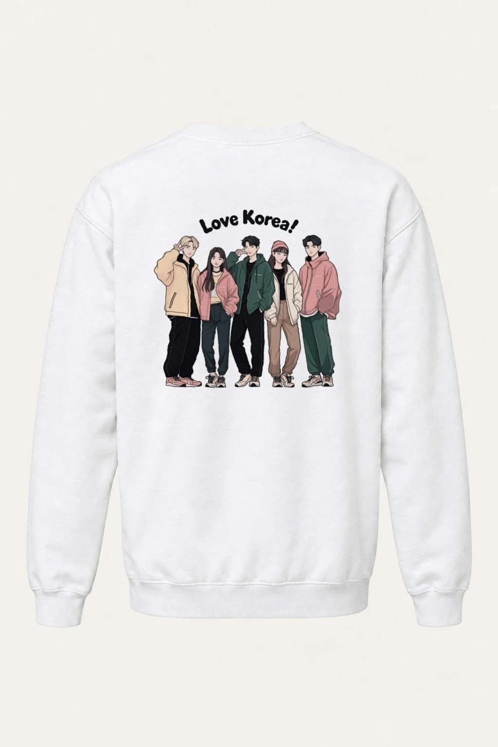 "Love Korea Crew" Heavy Blend Unisex Crewneck Sweatshirt | Gildan 18000