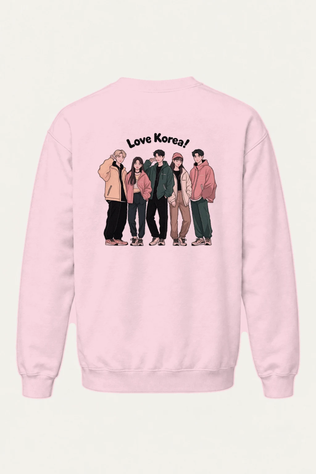 "Love Korea Crew" Heavy Blend Unisex Crewneck Sweatshirt | Gildan 18000
