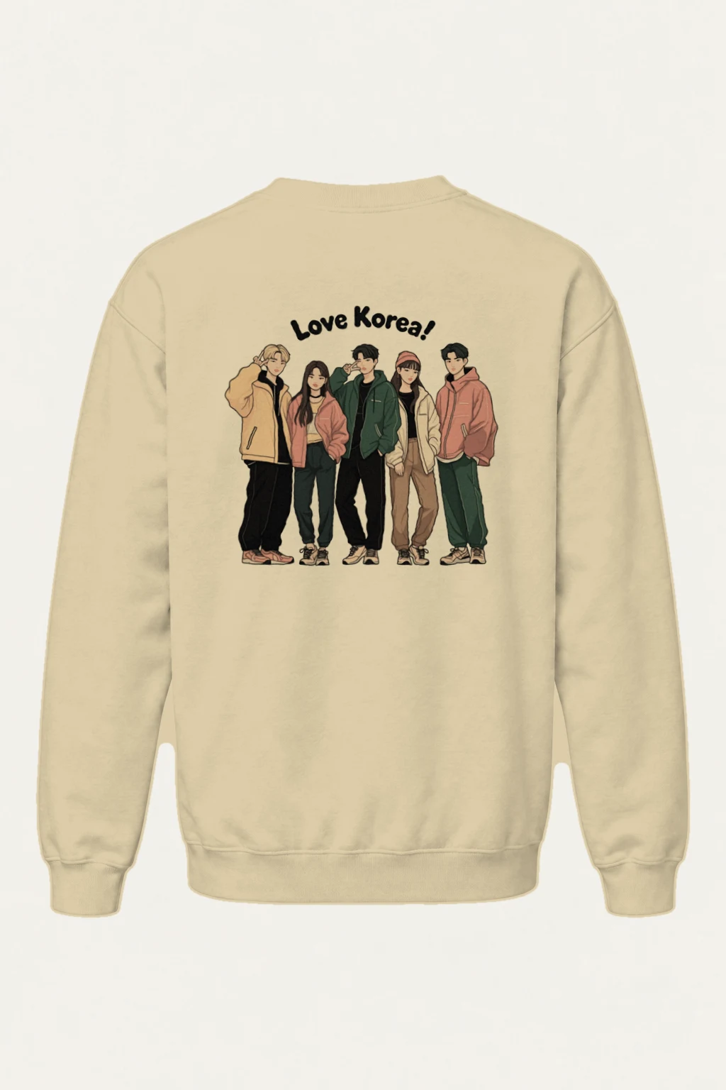 "Love Korea Crew" Heavy Blend Unisex Crewneck Sweatshirt | Gildan 18000