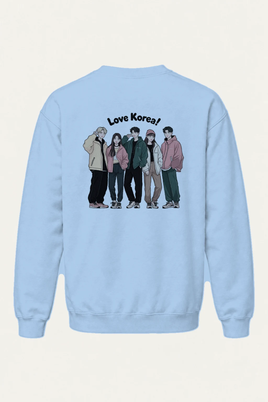 "Love Korea Crew" Heavy Blend Unisex Crewneck Sweatshirt | Gildan 18000
