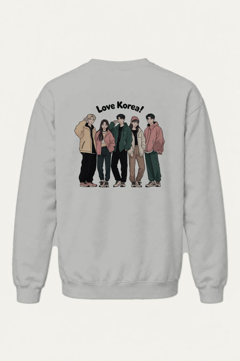 "Love Korea Crew" Heavy Blend Unisex Crewneck Sweatshirt | Gildan 18000