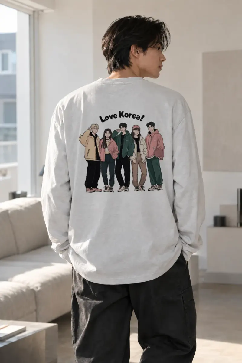 "Love Korea" Unisex Longsleeve T-shirt | Gildan 2400