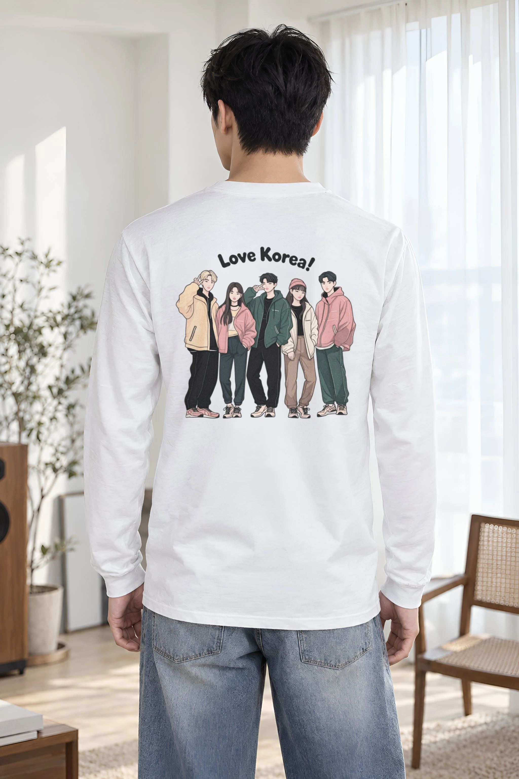 "Love Korea" Unisex Longsleeve T-shirt