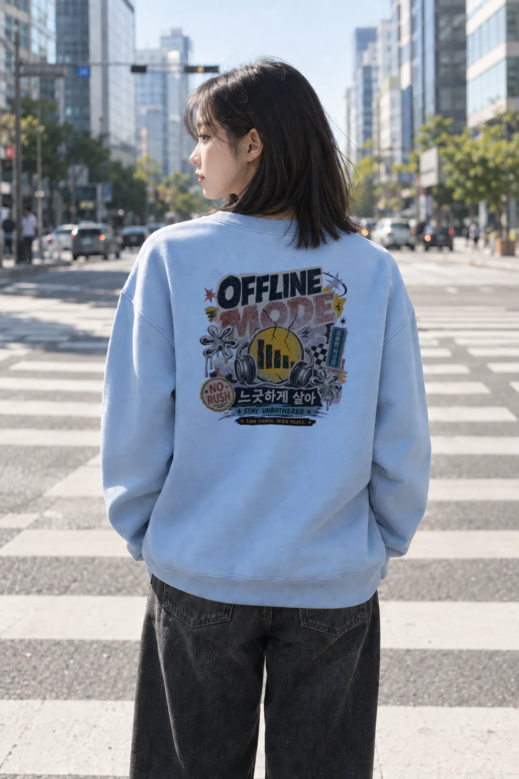 "Low Signal High Peace" Heavy Blend Unisex Crewneck Sweatshirt | Gildan 18000