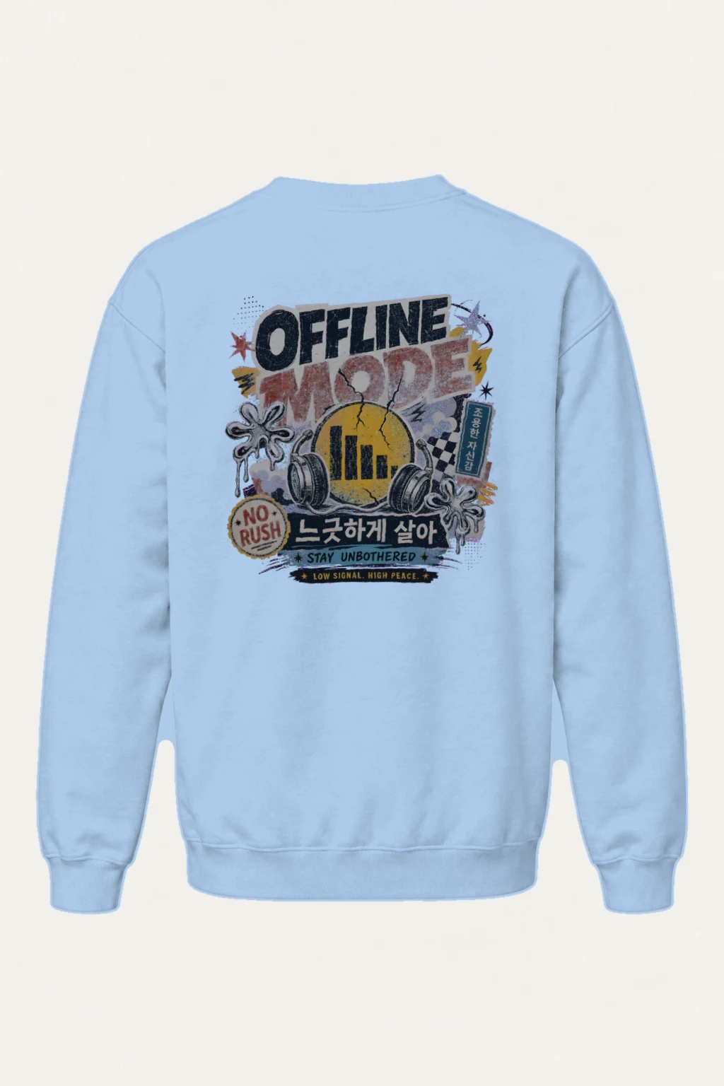 "Low Signal High Peace" Heavy Blend Unisex Crewneck Sweatshirt | Gildan 18000