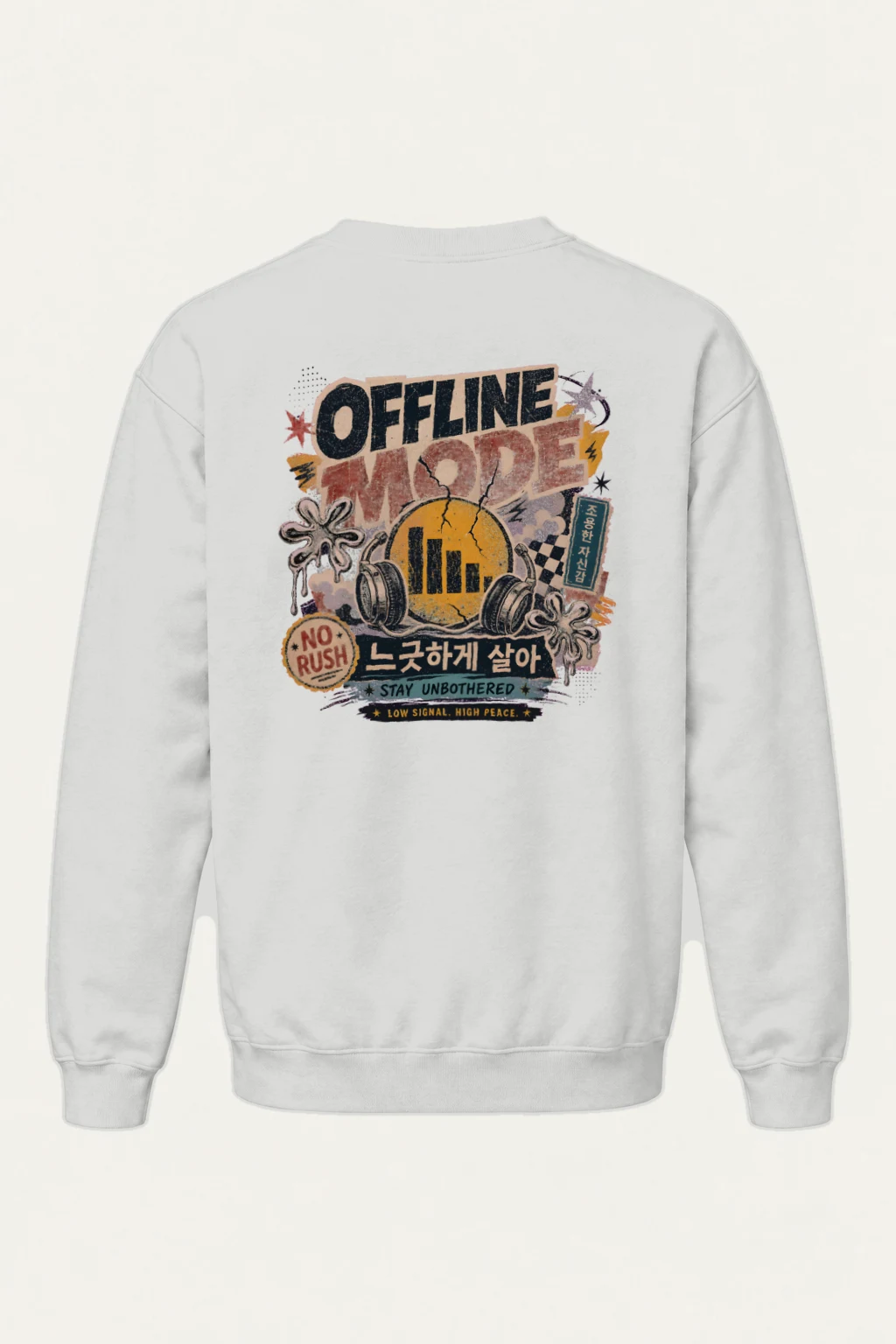 "Low Signal High Peace" Heavy Blend Unisex Crewneck Sweatshirt | Gildan 18000
