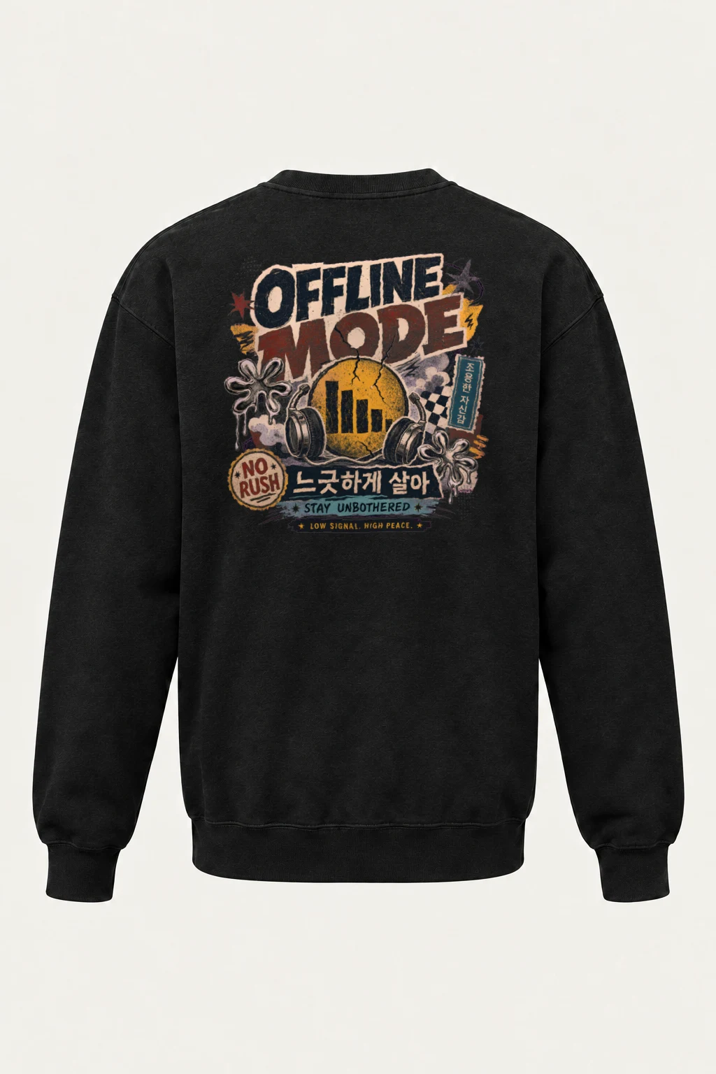 "Low Signal High Peace" Heavy Blend Unisex Crewneck Sweatshirt | Gildan 18000