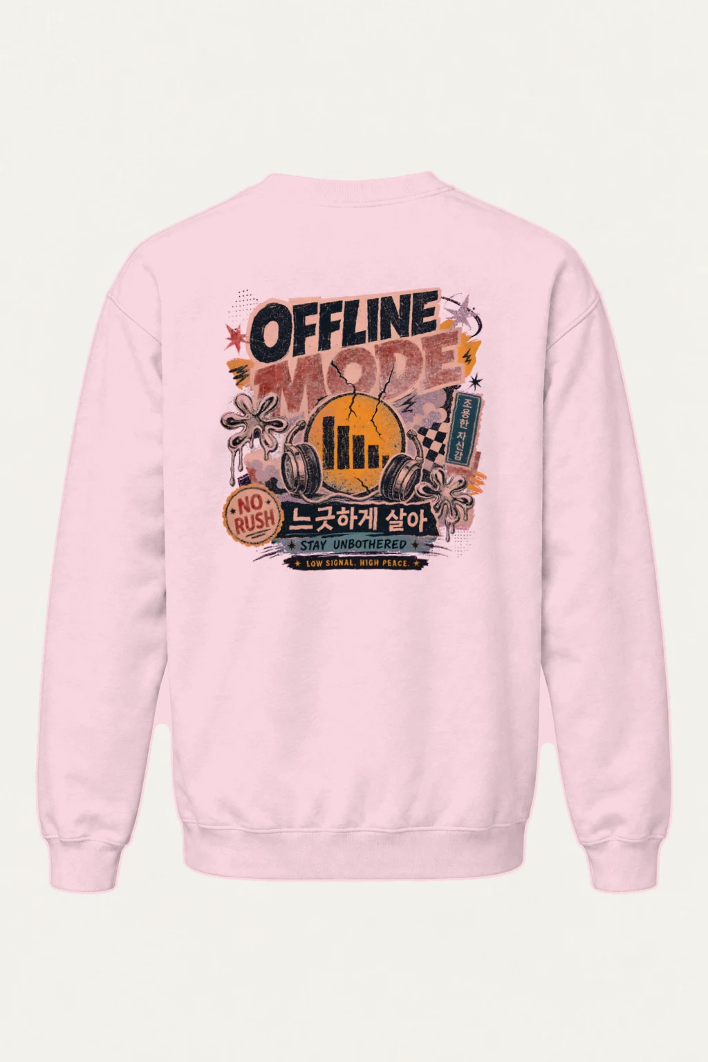 "Low Signal High Peace" Heavy Blend Unisex Crewneck Sweatshirt | Gildan 18000