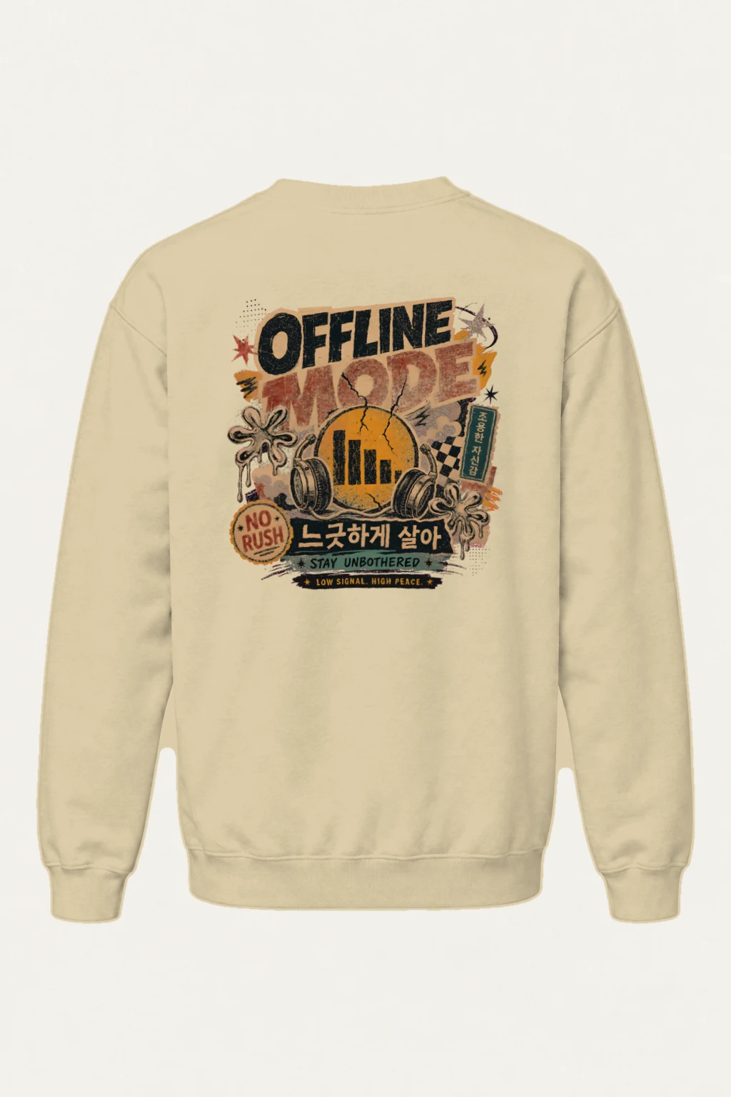 "Low Signal High Peace" Heavy Blend Unisex Crewneck Sweatshirt | Gildan 18000