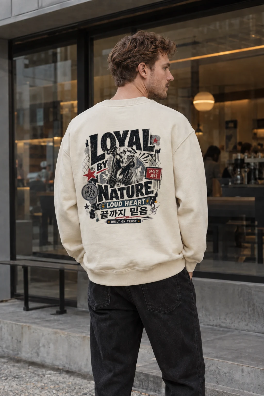 "Loyal By Nature" Unisex Sponge Fleece Crewneck Sweatshirt | Bella + Canvas 3901