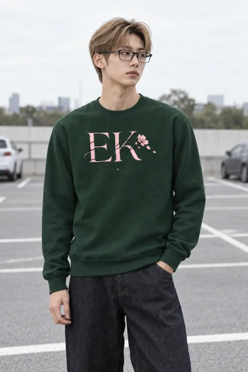 "Lunar Blossom" Heavy Blend Unisex Crewneck Sweatshirt