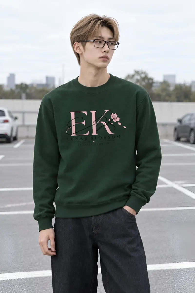 "Lunar Blossom" Heavy Blend Unisex Crewneck Sweatshirt