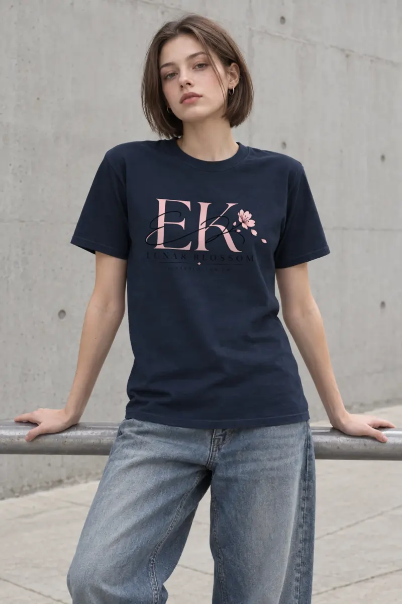 "Lunar Blossom" Heavyweight Unisex Crewneck T-shirt