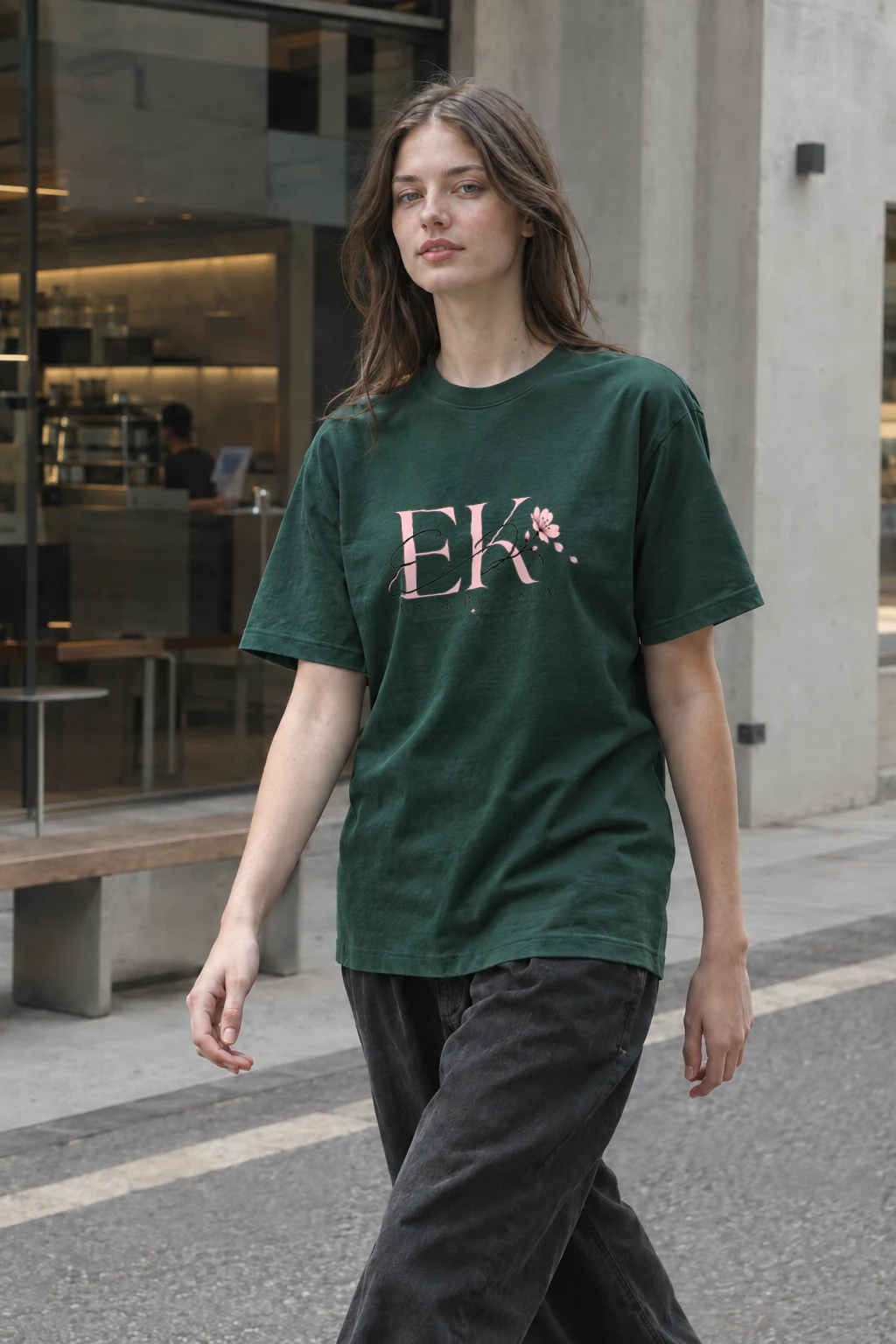 "Lunar Blossom" Heavyweight Unisex Crewneck T-shirt | Gildan 5000