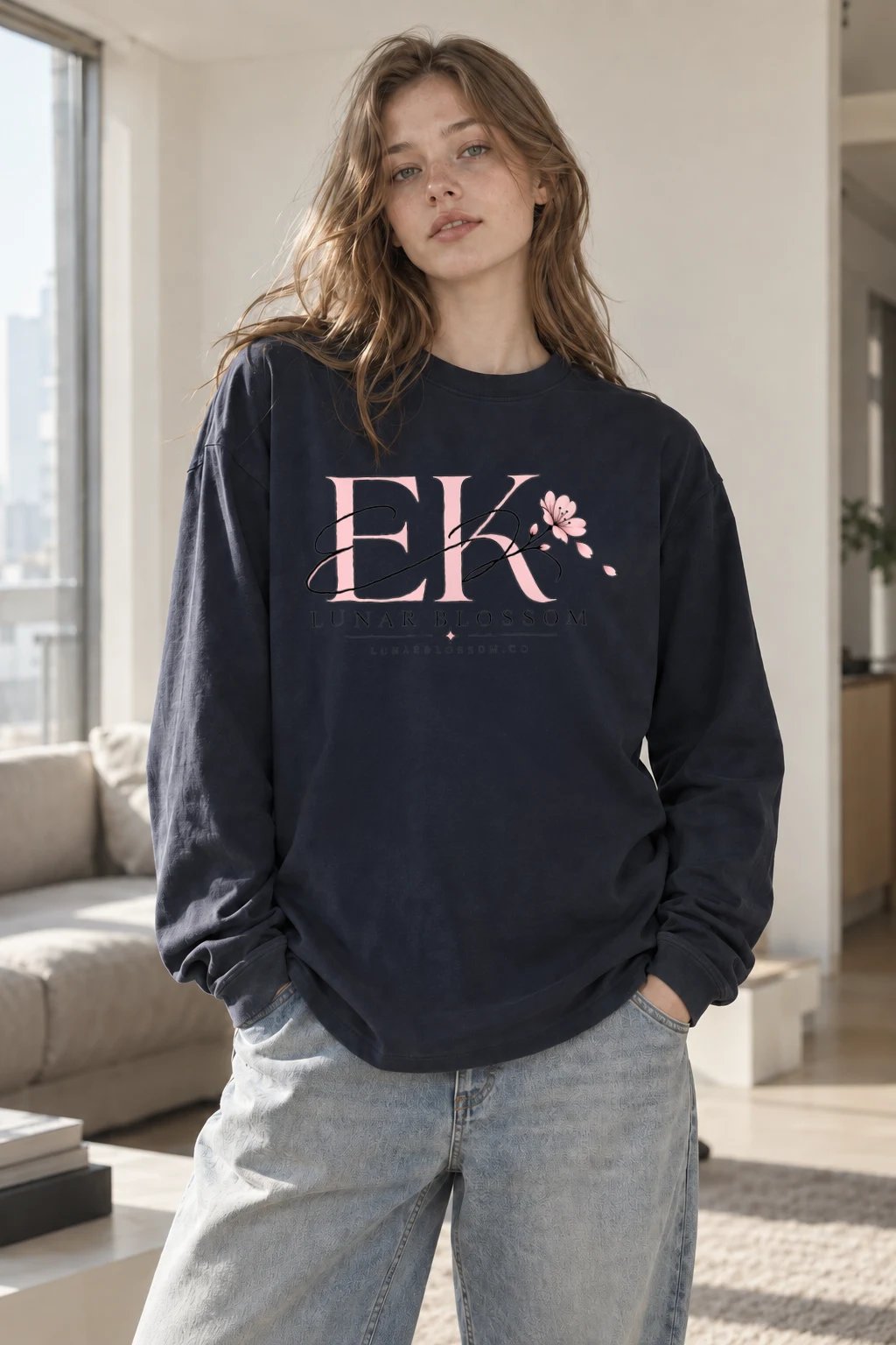 "Lunar Blossom" Unisex Longsleeve T-shirt | Gildan 2400