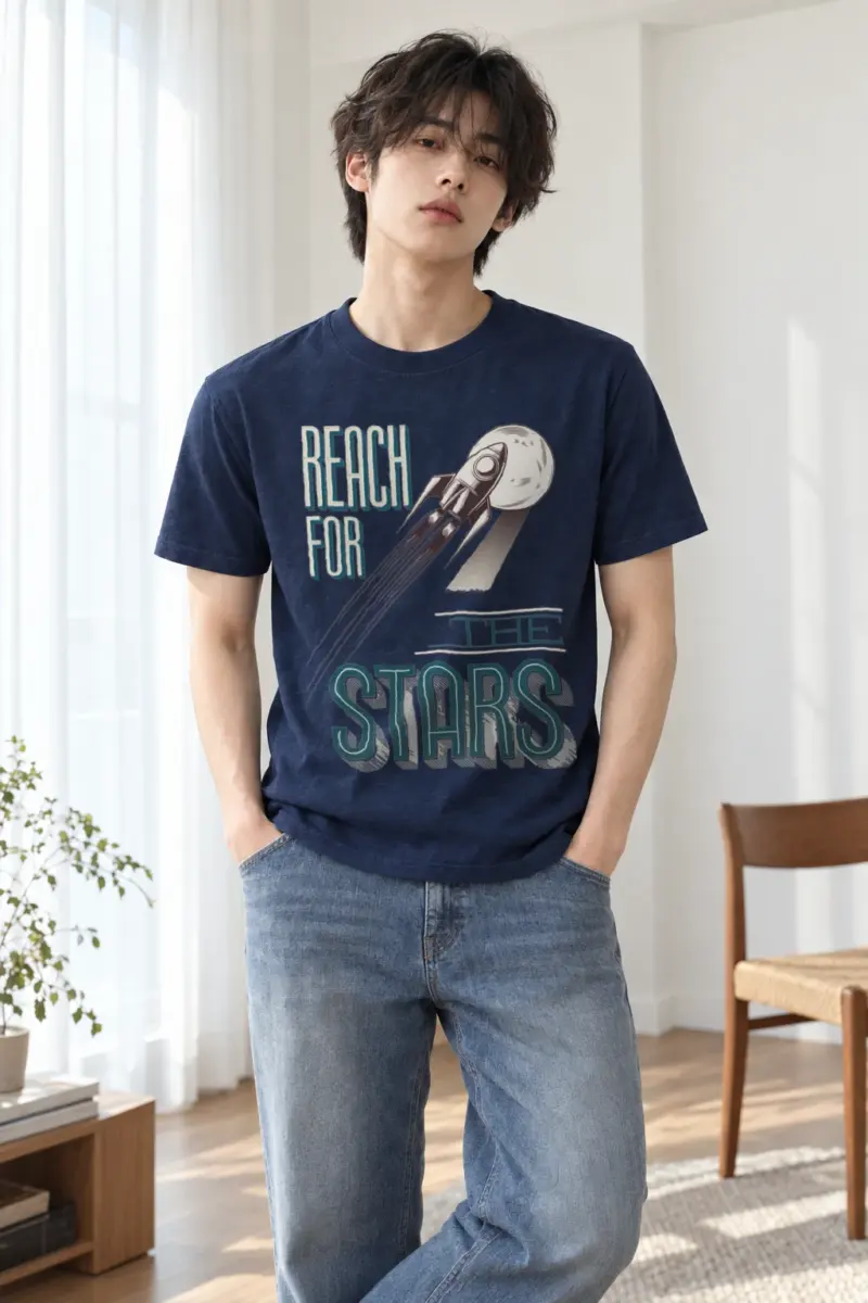 "Lunar Departure" Heavyweight Unisex Crewneck T-shirt